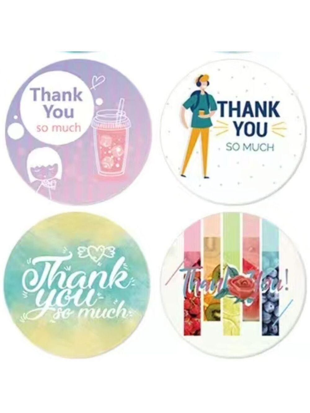 500 Summer Fun Thank You Stickers 1 inch , Roll, Round PRICE IS FIRM - Picture 3 of 3